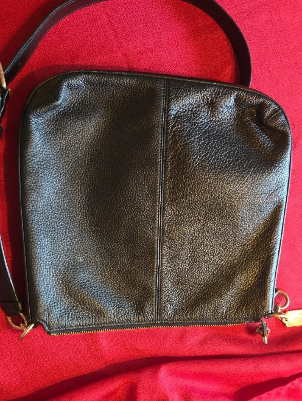 Coach Black Pebbled Leather Shoulder Bag with Gold Hardware